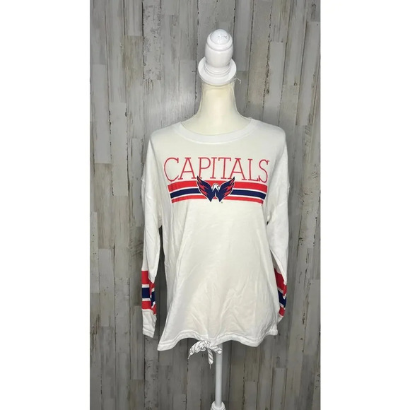 NWT NHL Washington Capitals Women's Large Long Sleeve Drawstring Waist‎ T-Shirt - Picture 1 of 4